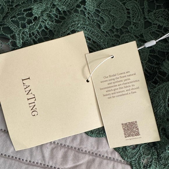 NWT Lan Ting elegant 3pc chiffon & lace  green mother of the bride/groom M - Picture 15 of 16